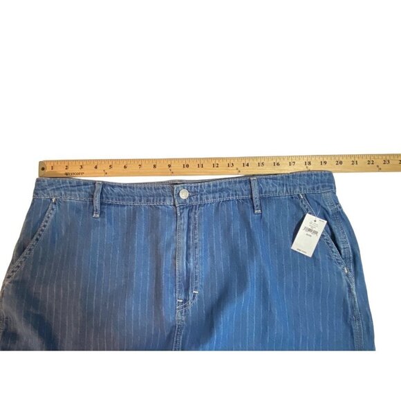 NWT Gap Striped Denim Utility Mini Skirt with Four Pockets Size 20/35 - Picture 8 of 12